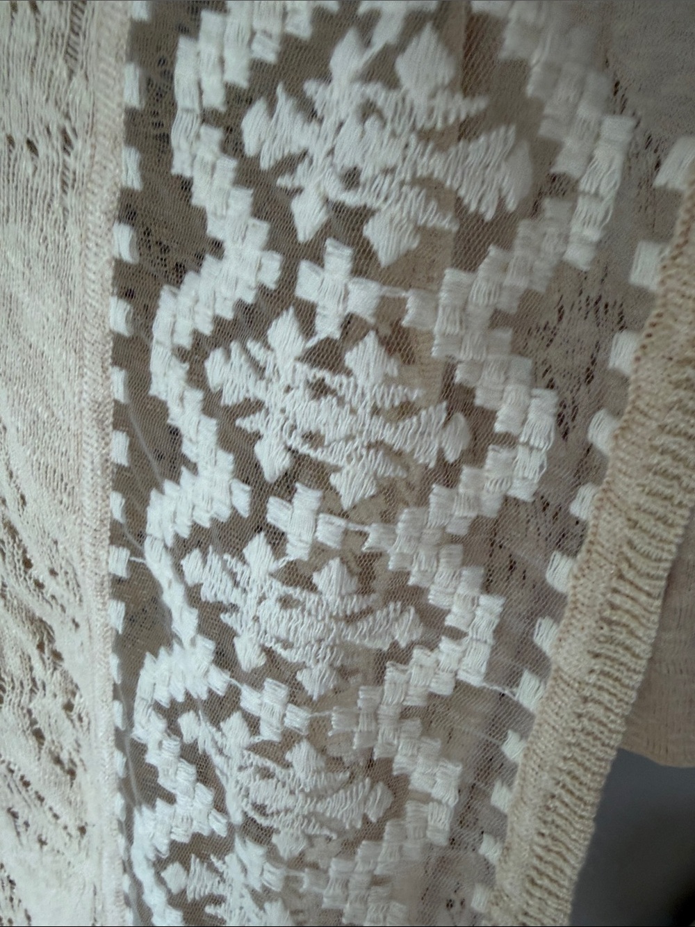Ruby Rd. Cream Openwork Short-Sleeve Cardigan - Picture 4 of 9